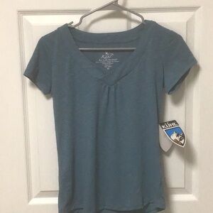 Kühl Women's Short Sleeve V-Neck Tee in Slate Teal
